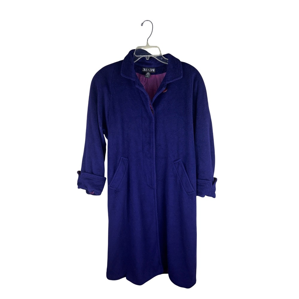 Steve by Searle Vintage Purple 100% Wool Overcoat Long Trench Coat Made in USA 2